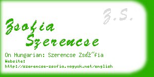 zsofia szerencse business card